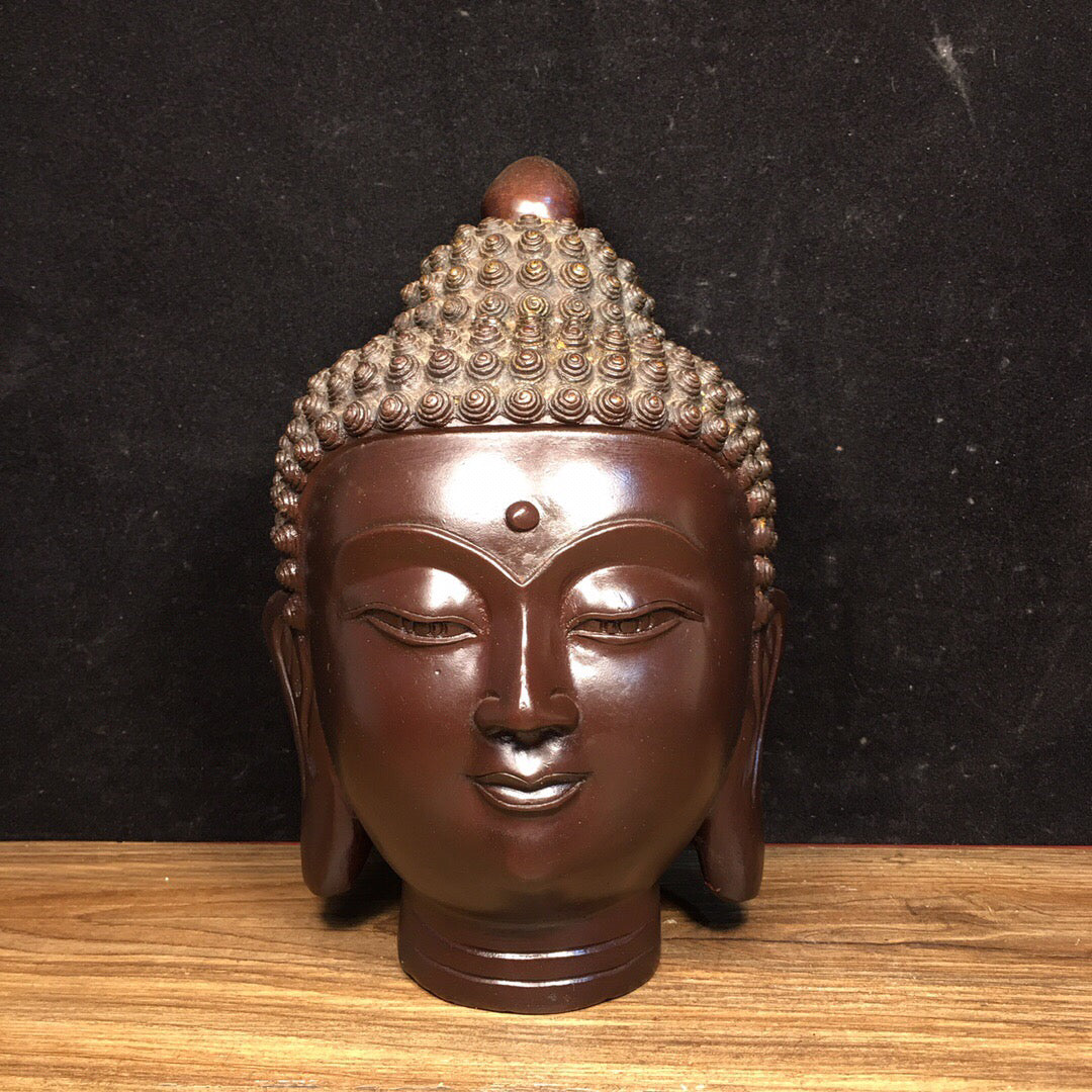 Chinese antique pure copper head Buddha ornament
