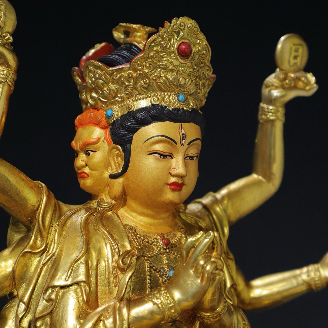Chinese antique pure copper Buddha statue