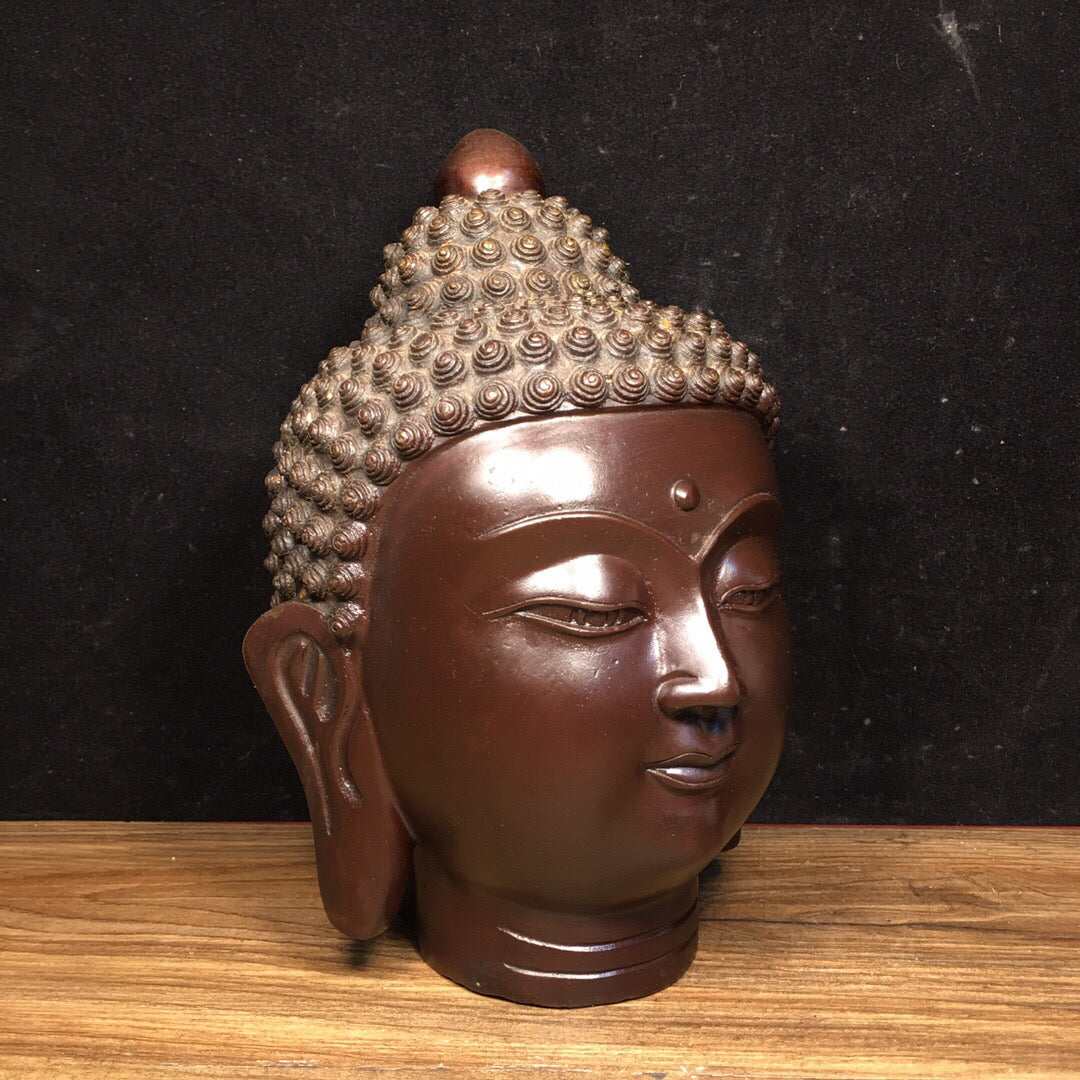 Chinese antique pure copper head Buddha ornament