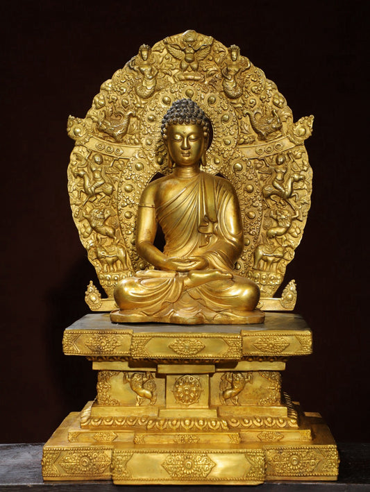 Bronze gilded statue of Amitabha Buddha