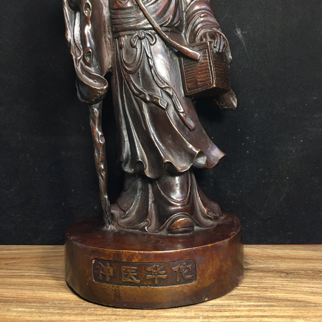Chinese Antique Pure Copper Divine Doctor Hua Tuo