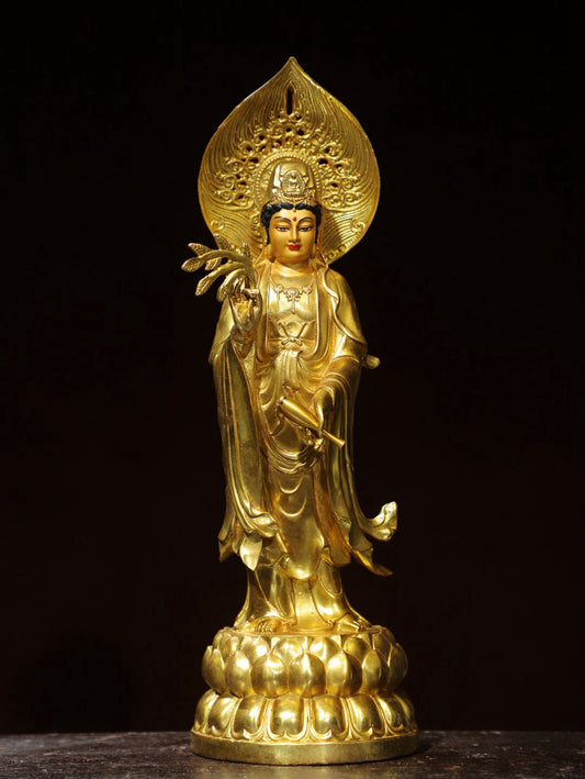 Bronze Plated Bodhisattva Statue