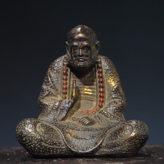 Chinese antique pure copper statue of Dharma Buddha