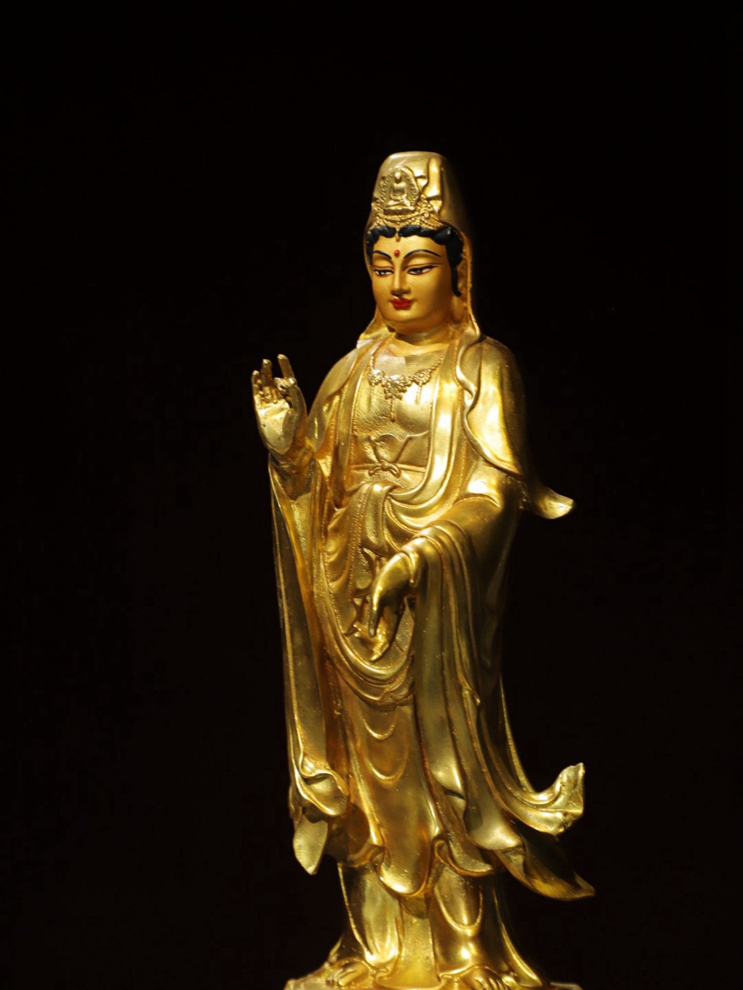 Bronze Plated Bodhisattva Statue