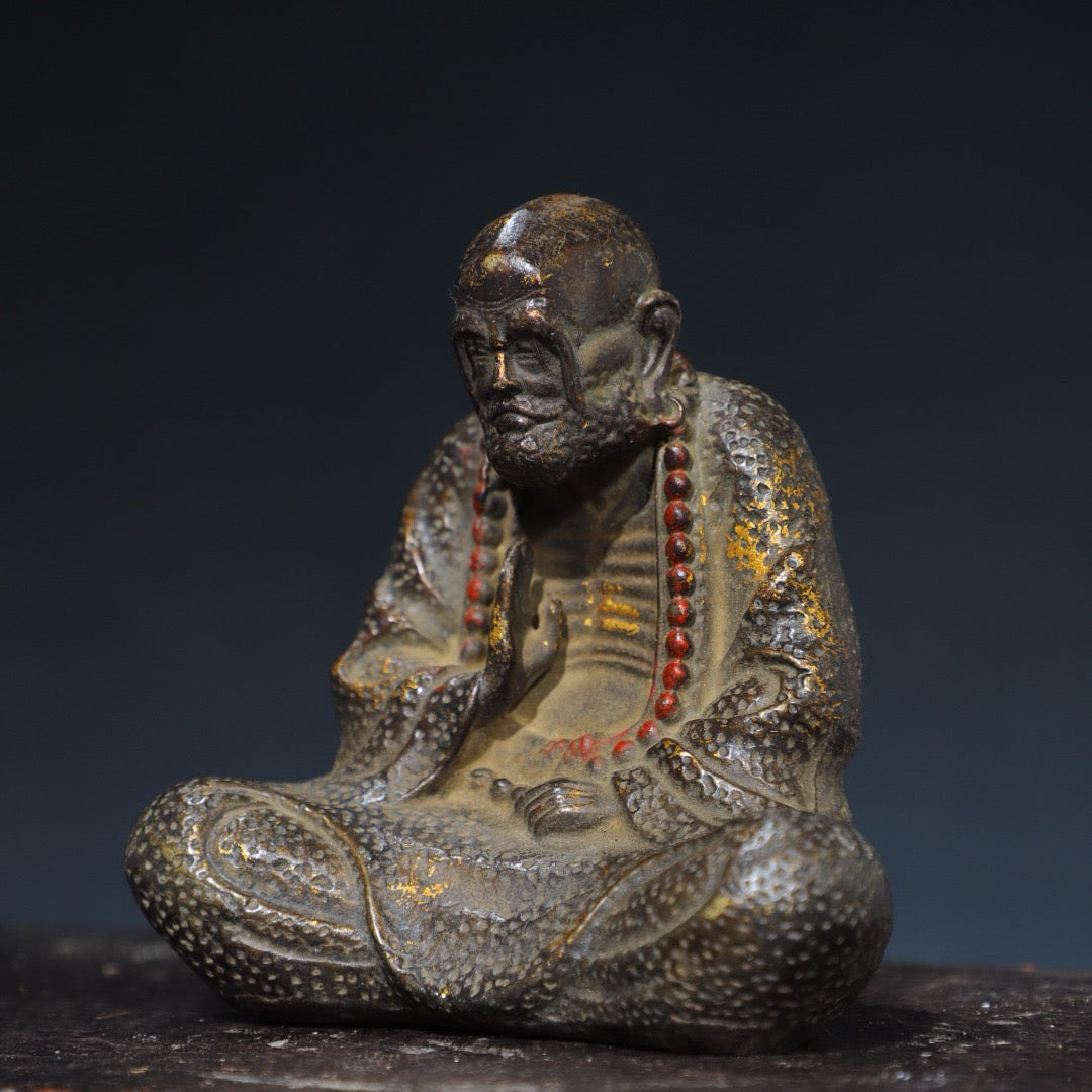Chinese antique pure copper statue of Dharma Buddha