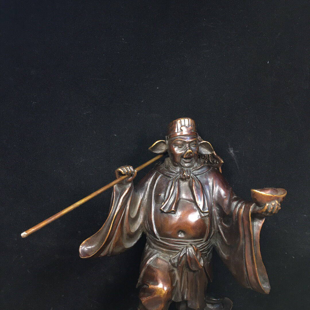 Chinese antique pure copper pig eight precepts for attracting wealth and warding off evil ornaments