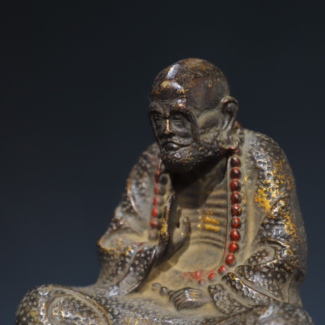 Chinese antique pure copper statue of Dharma Buddha