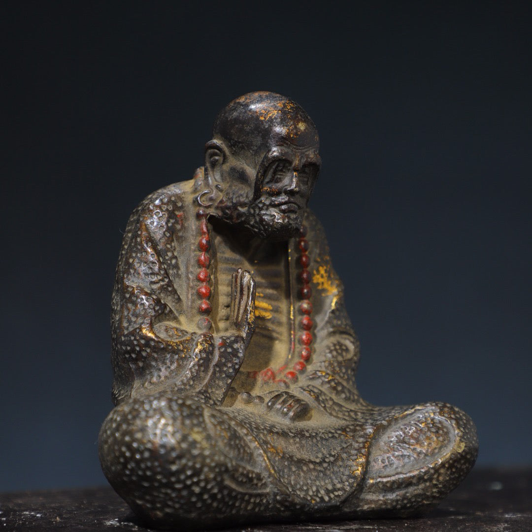 Chinese antique pure copper statue of Dharma Buddha