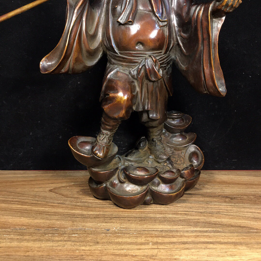 Chinese antique pure copper pig eight precepts for attracting wealth and warding off evil ornaments