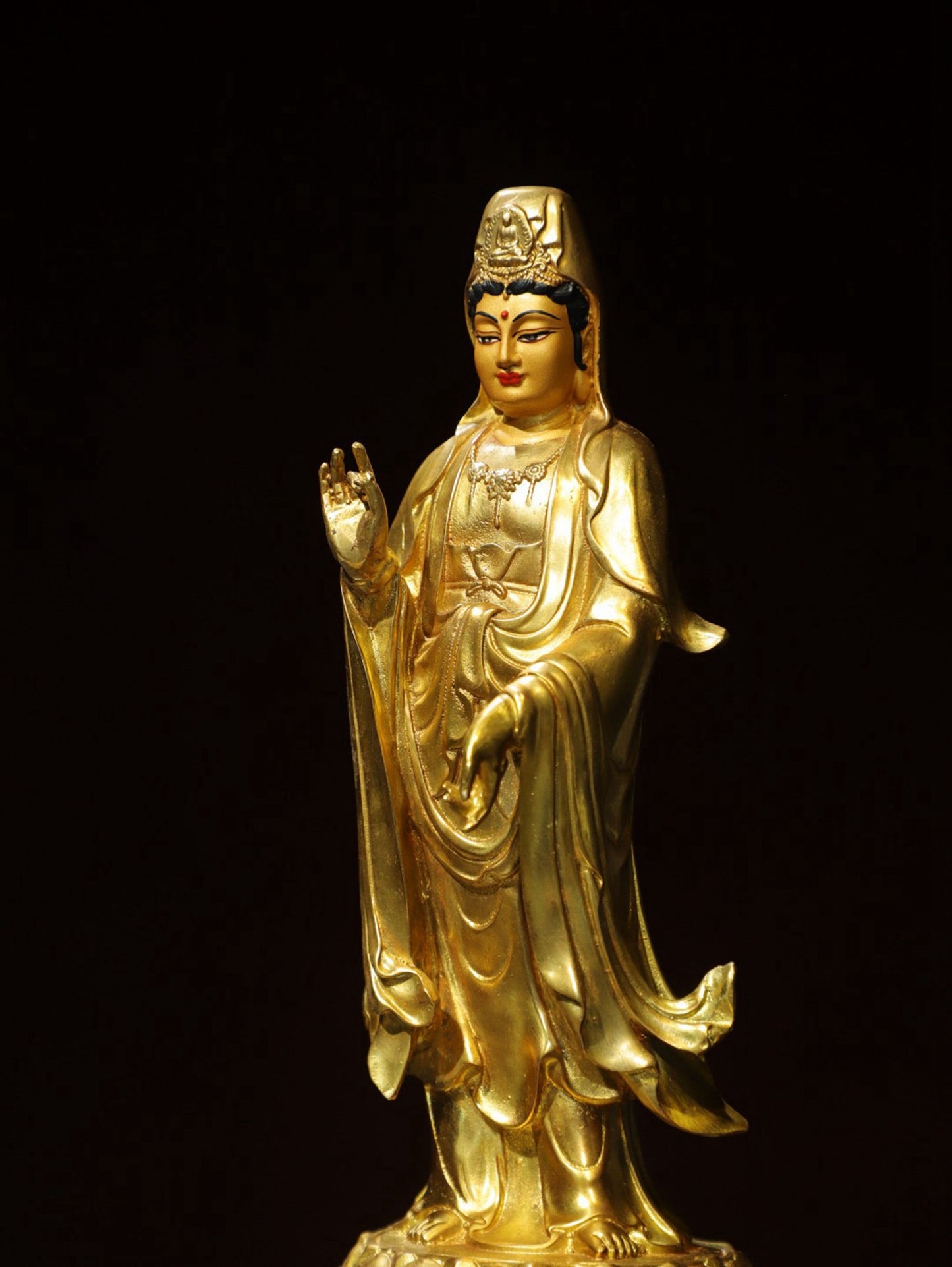Bronze Plated Bodhisattva Statue