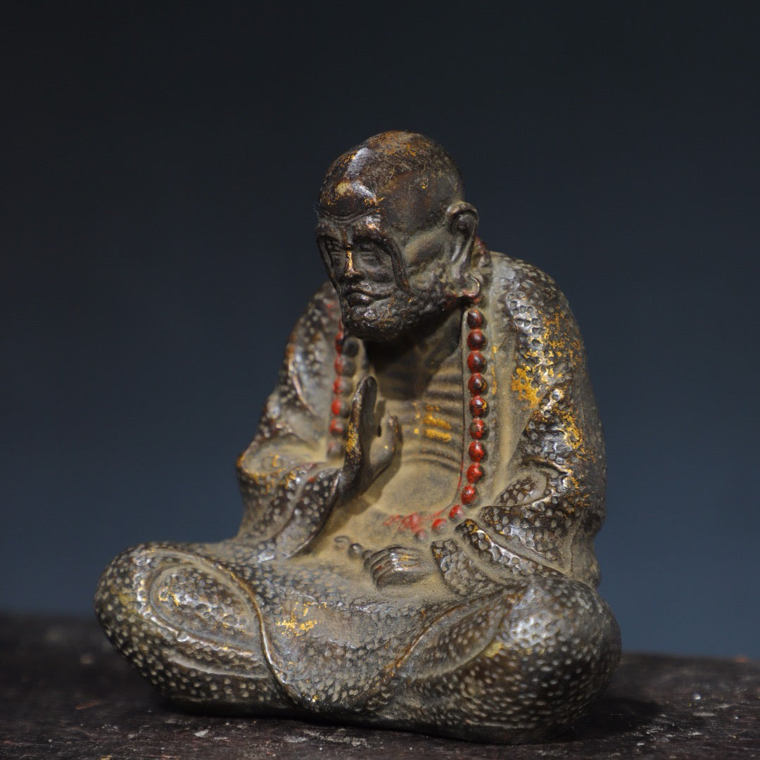 Chinese antique pure copper statue of Dharma Buddha