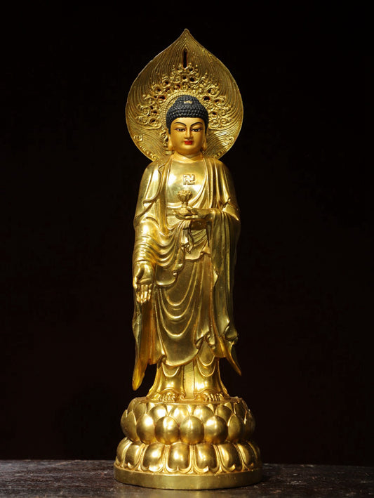 Bronze gilded statue of Amitabha Buddha