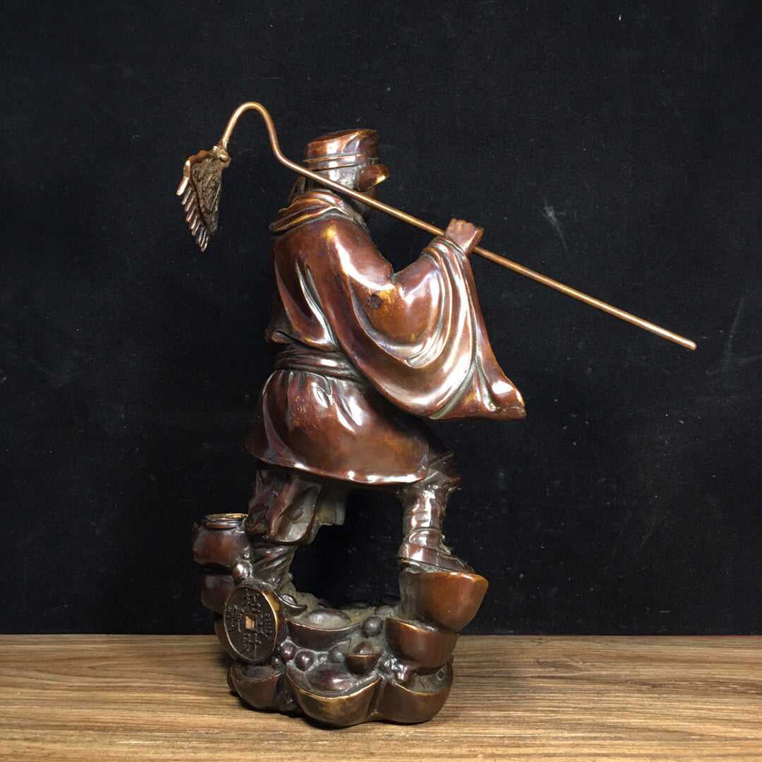 Chinese antique pure copper pig eight precepts for attracting wealth and warding off evil ornaments