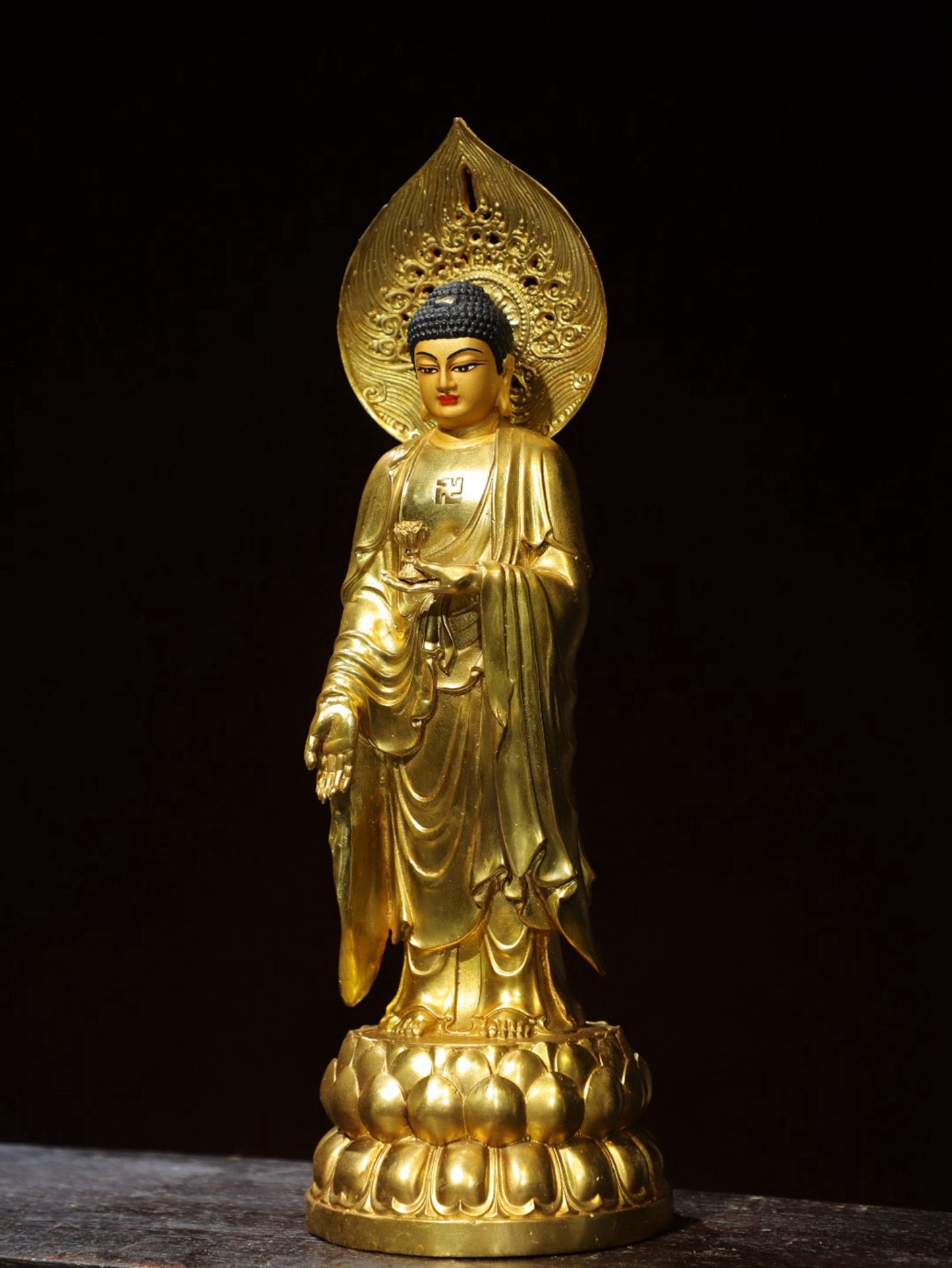 Bronze gilded statue of Amitabha Buddha