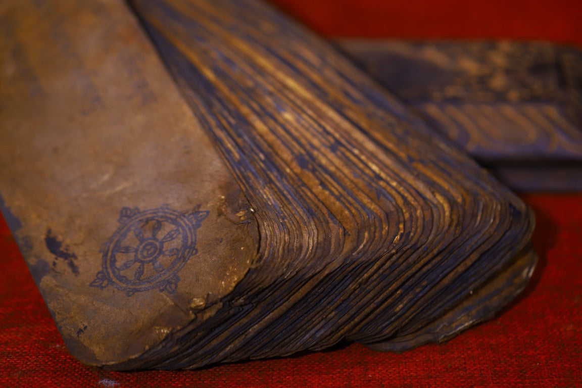 High monk hand drawn old scriptures
