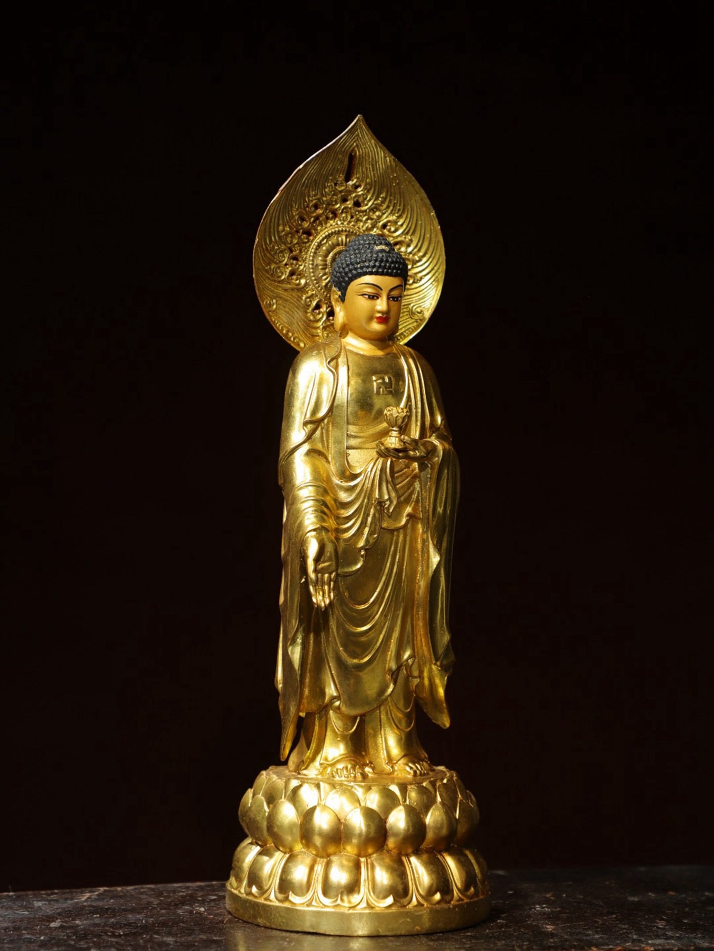 Bronze gilded statue of Amitabha Buddha