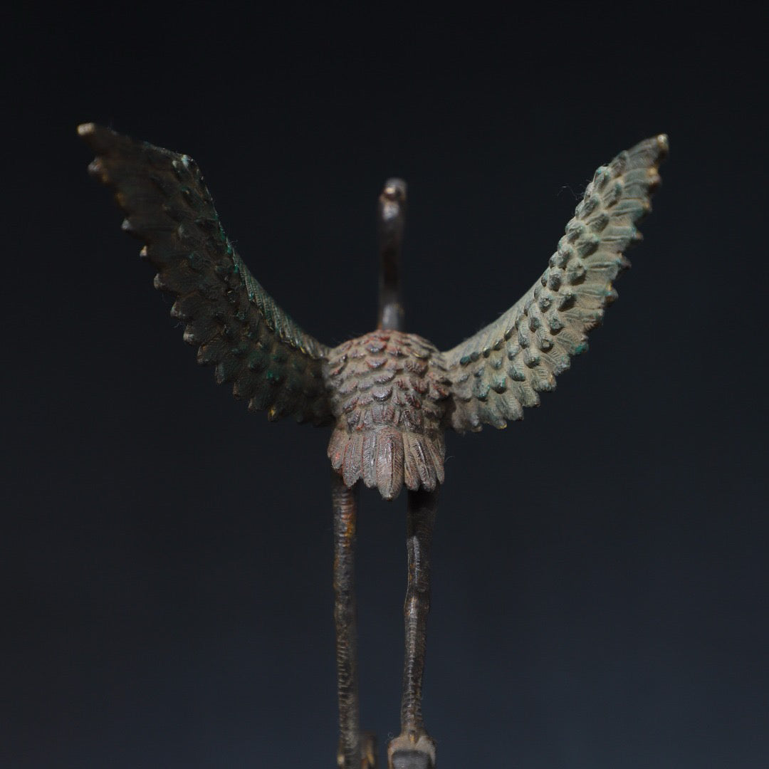 Chinese antique pure copper crane ornaments