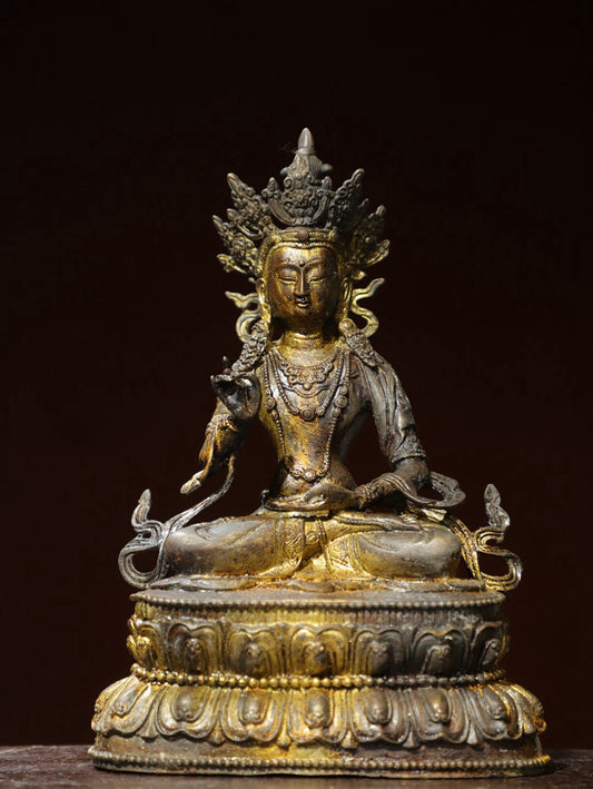 Bronze Plated White Tara Statue