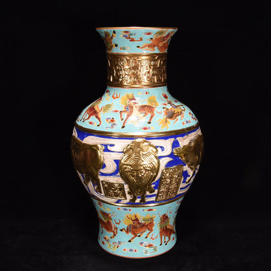 Chinese Antique Five Ox Bottle