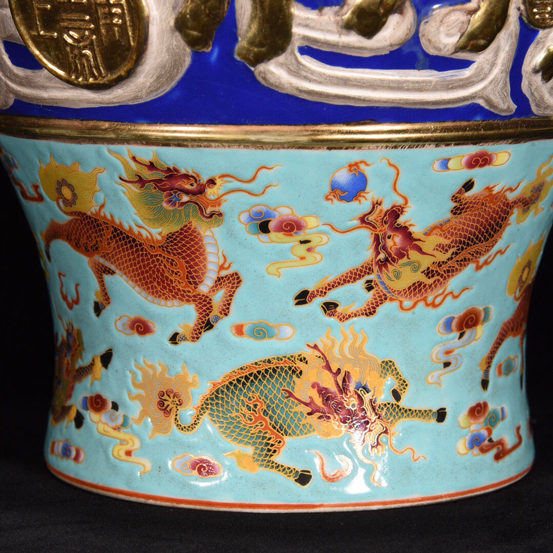 Chinese Antique Five Ox Bottle