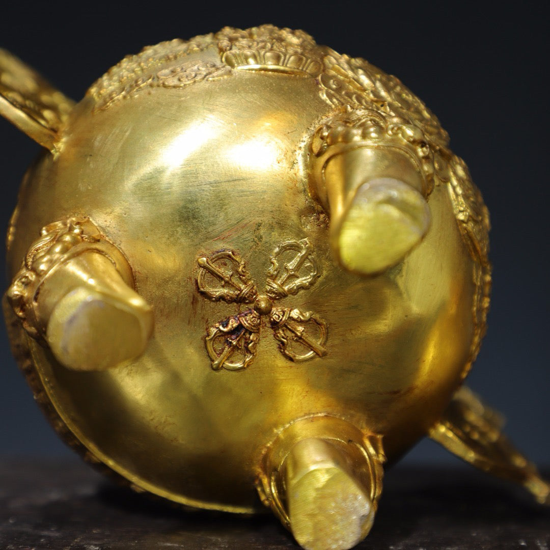 Chinese antique pure copper incense burner