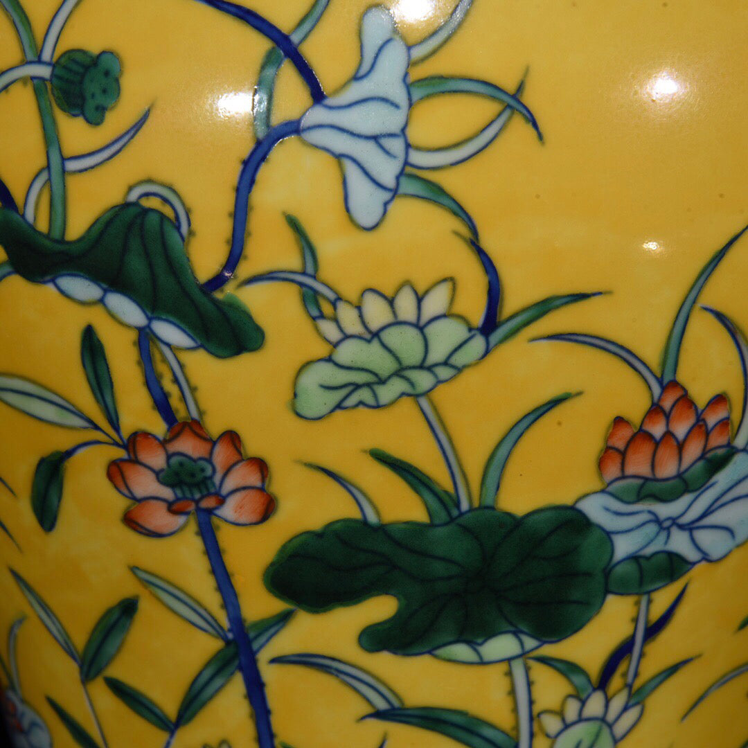 Chinese antique plum vase with lotus leaf pattern