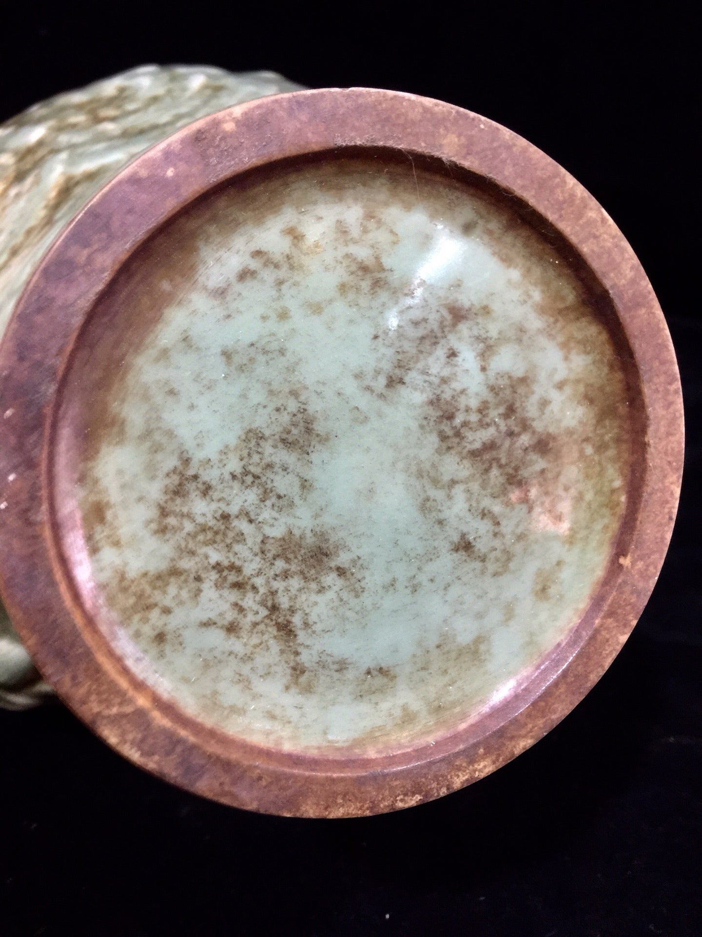 Chinese antique Longquan porcelain lid jar