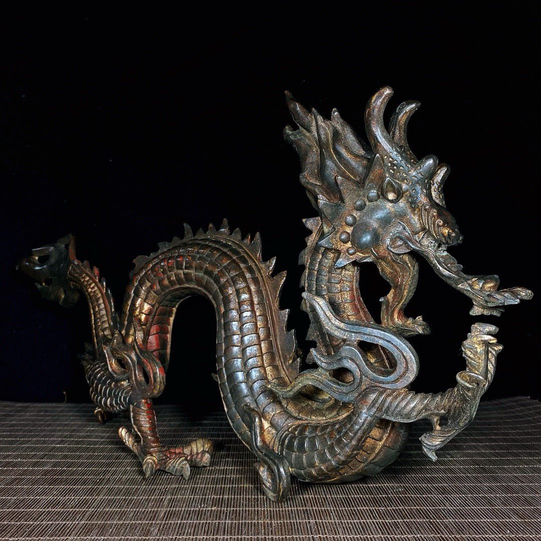 Chinese antique pure copper dragon ornaments