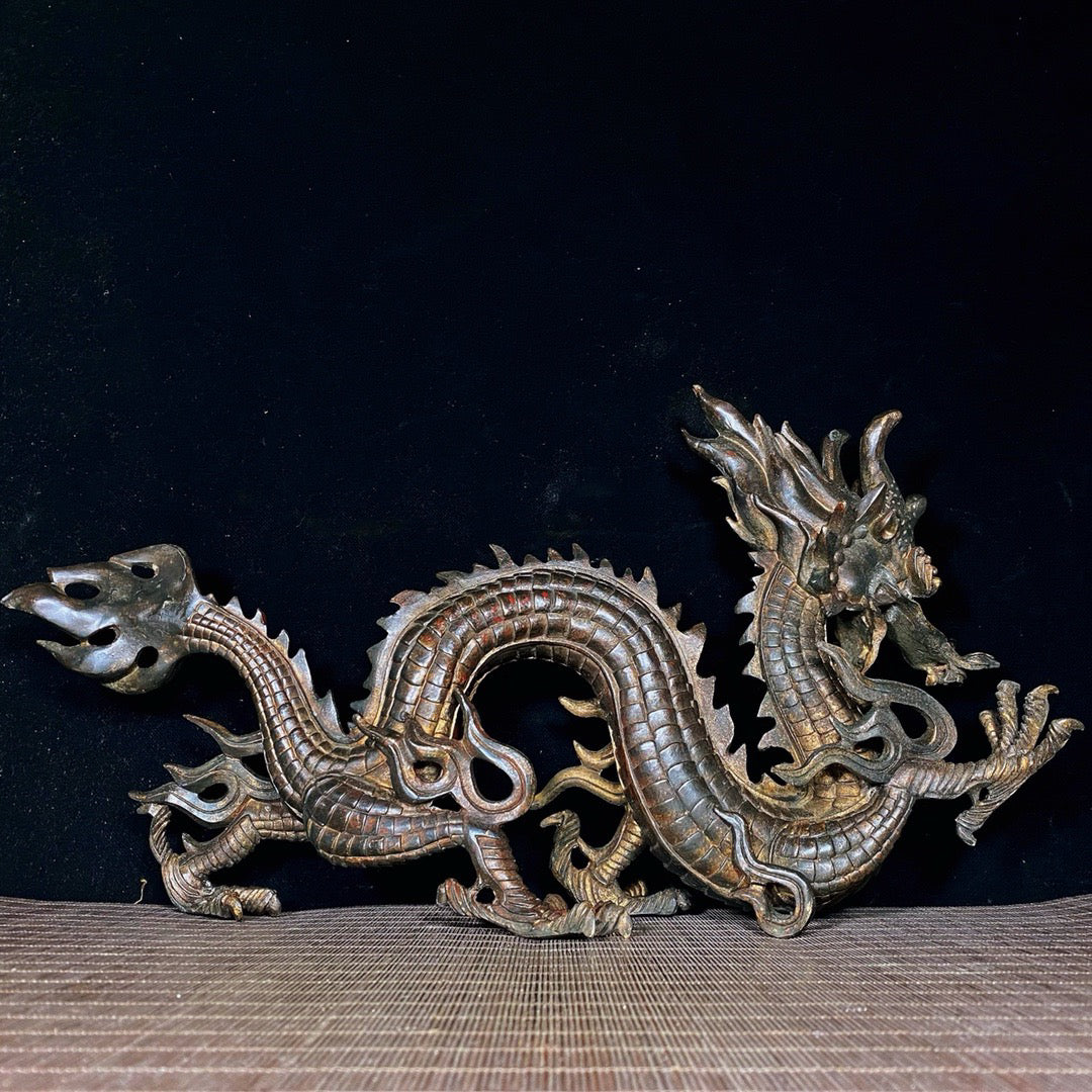 Chinese antique pure copper dragon ornaments