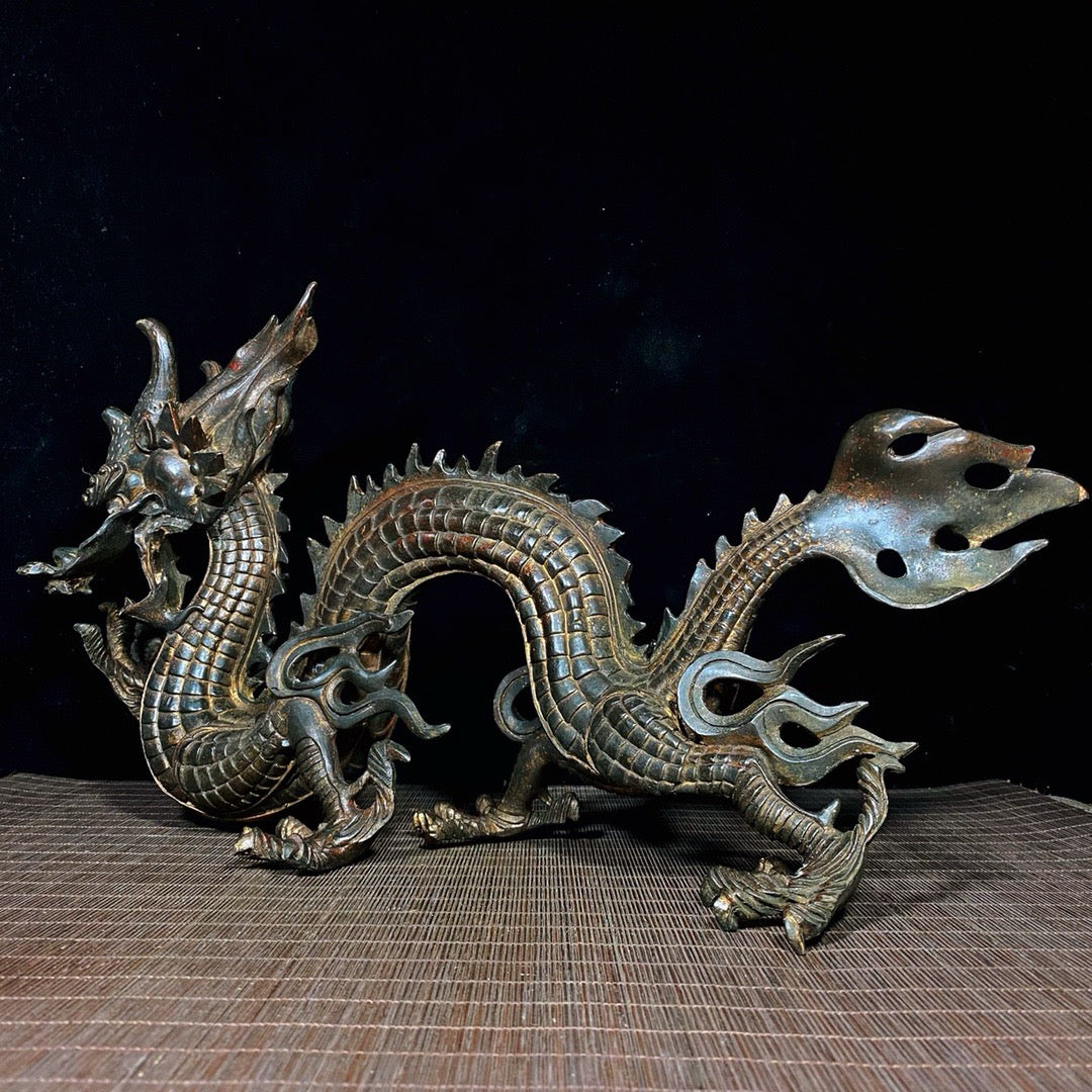 Chinese antique pure copper dragon ornaments