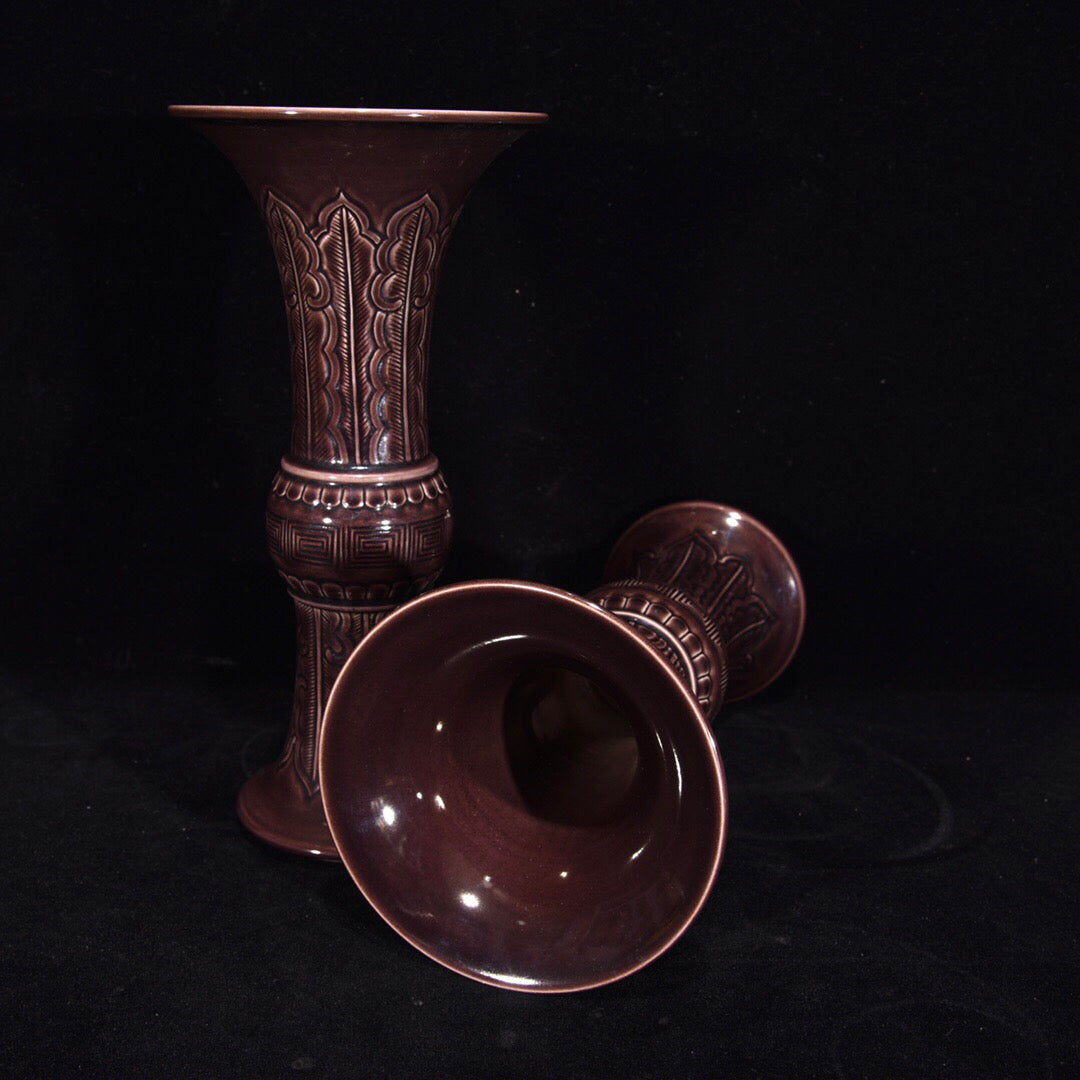 Chinese antique colored glazed flower drum