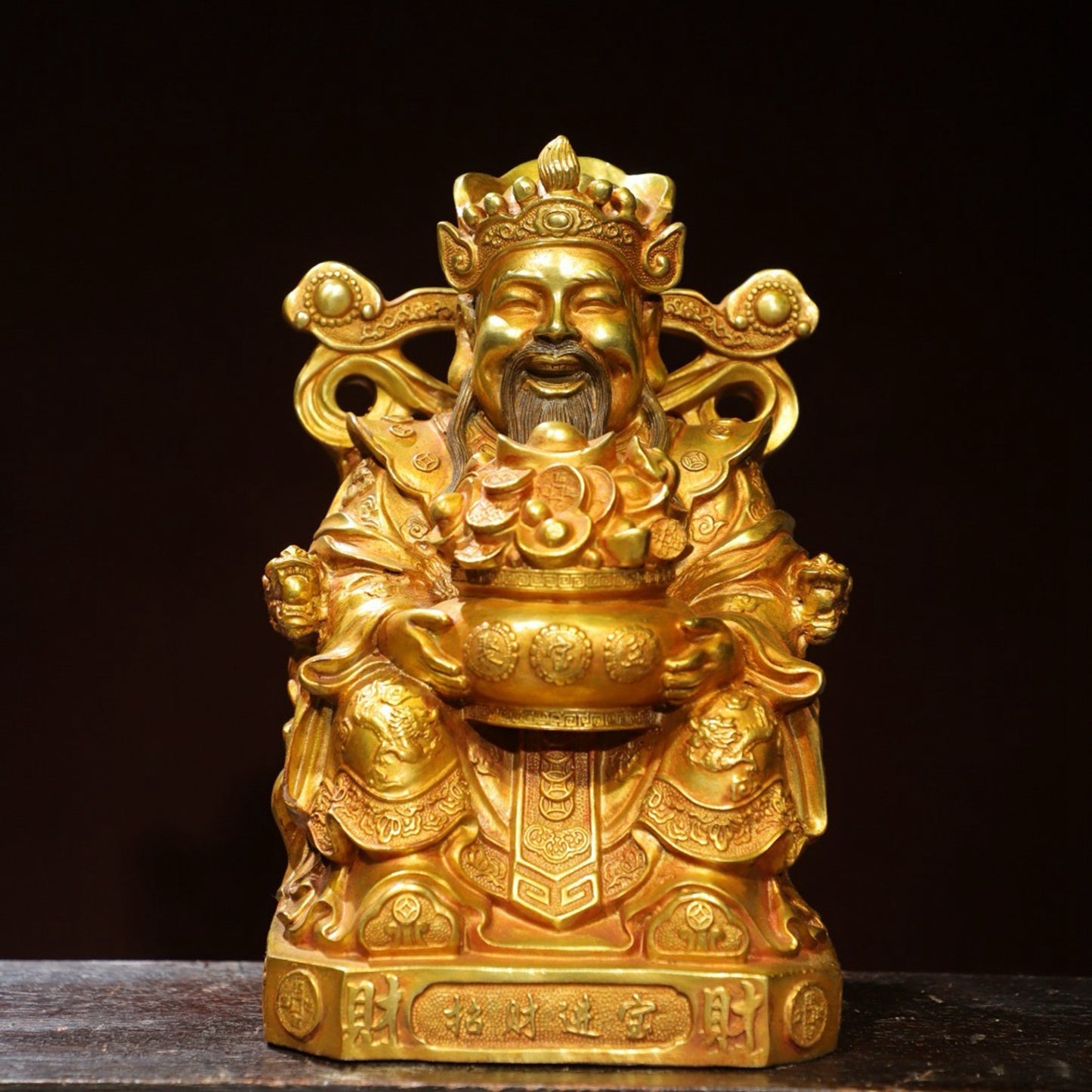 Bronze Plated Statue of God of Wealth