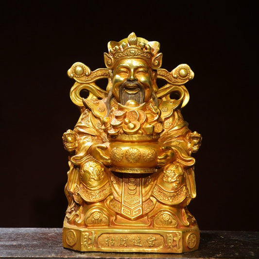 Bronze Plated Statue of God of Wealth