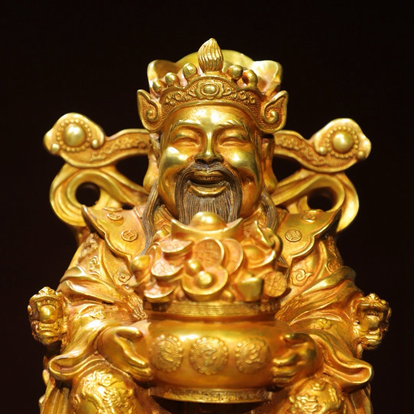 Bronze Plated Statue of God of Wealth