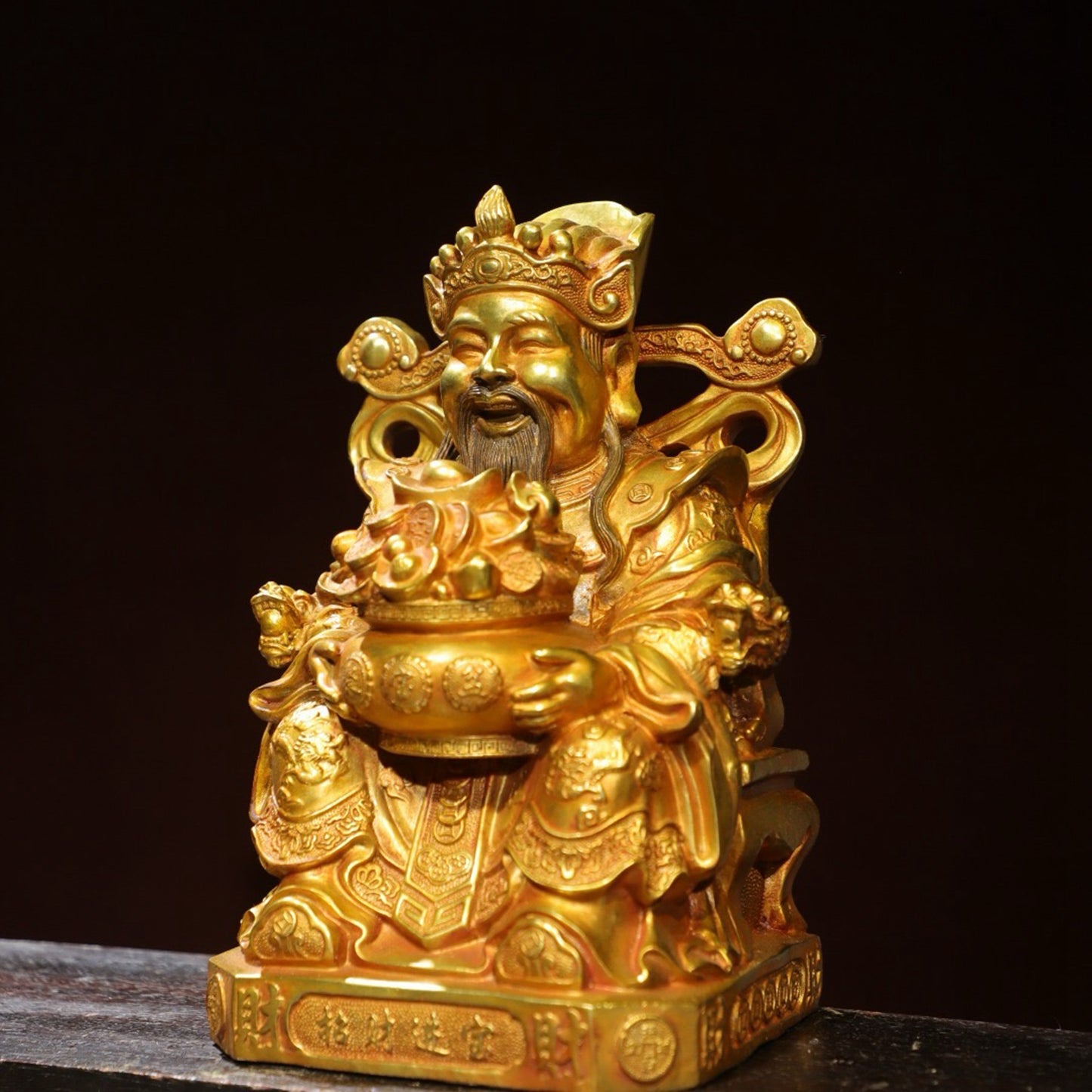 Bronze Plated Statue of God of Wealth