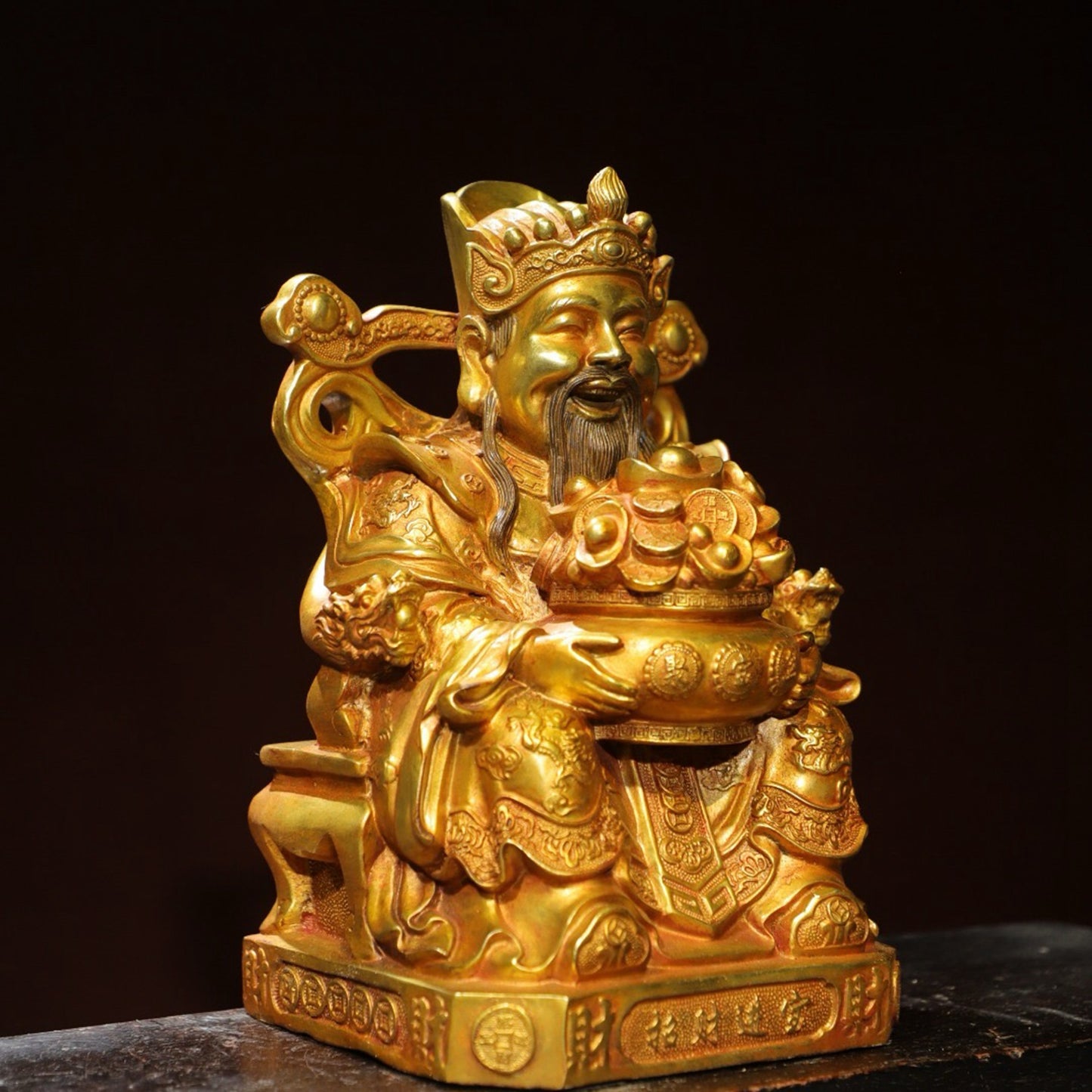 Bronze Plated Statue of God of Wealth