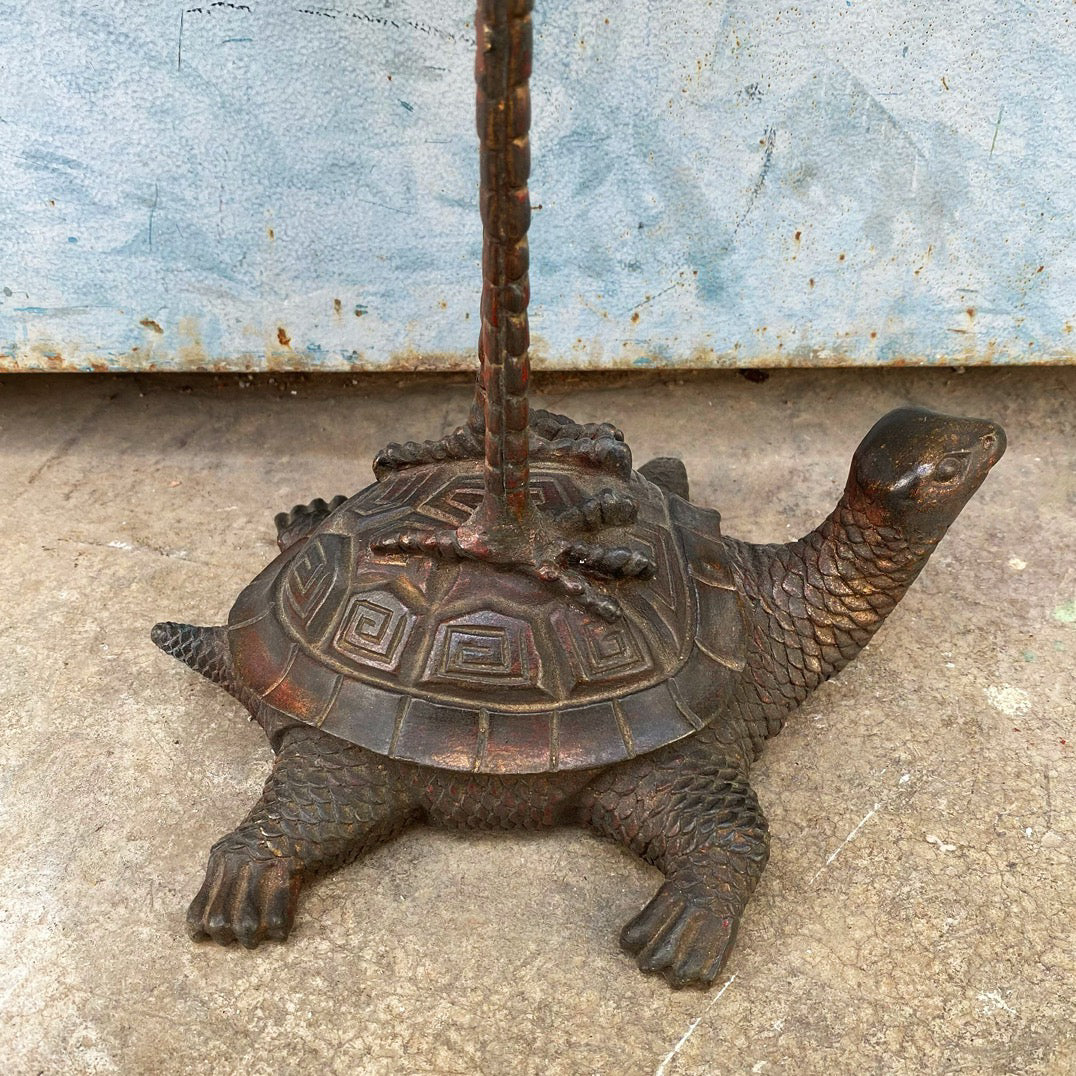 Chinese antique pure copper lotus wax platform