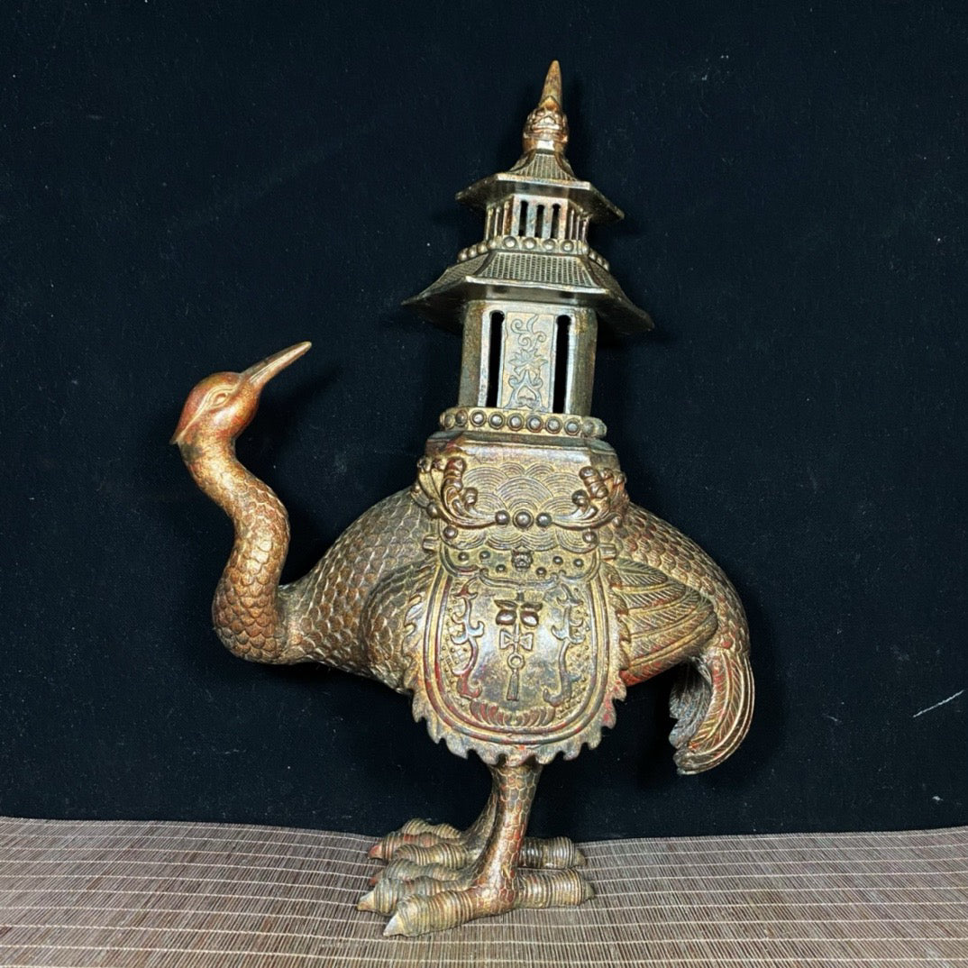 Chinese antique pure copper incense burner