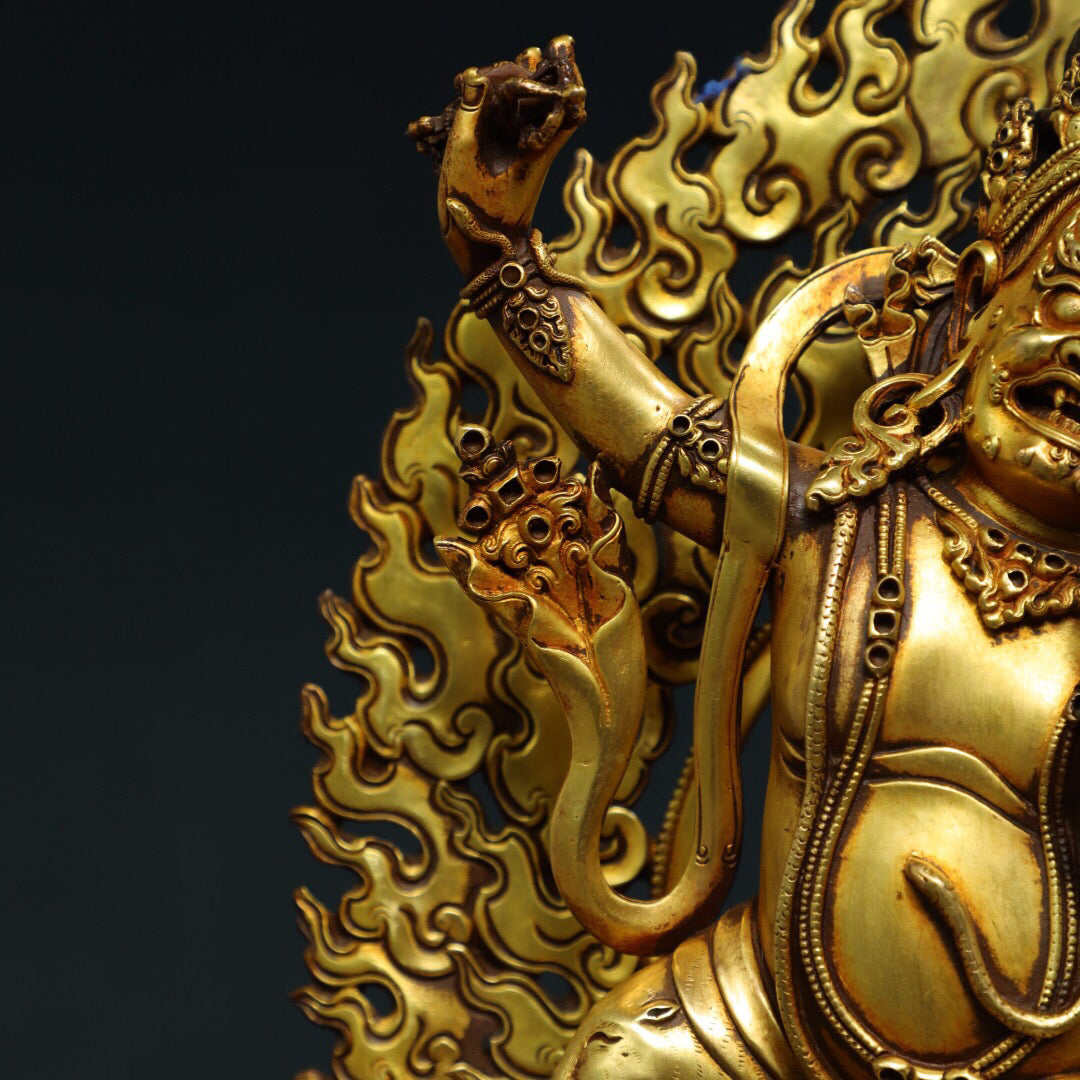 Chinese Antique Pure Copper Buddha Statue in the Big Black Sky