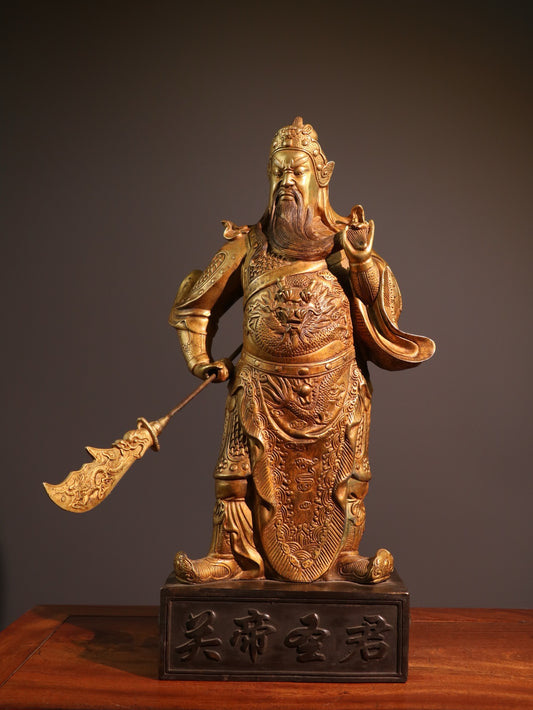 Chinese antique pure copper Guan Er Ye Guan Gong Yi Zun