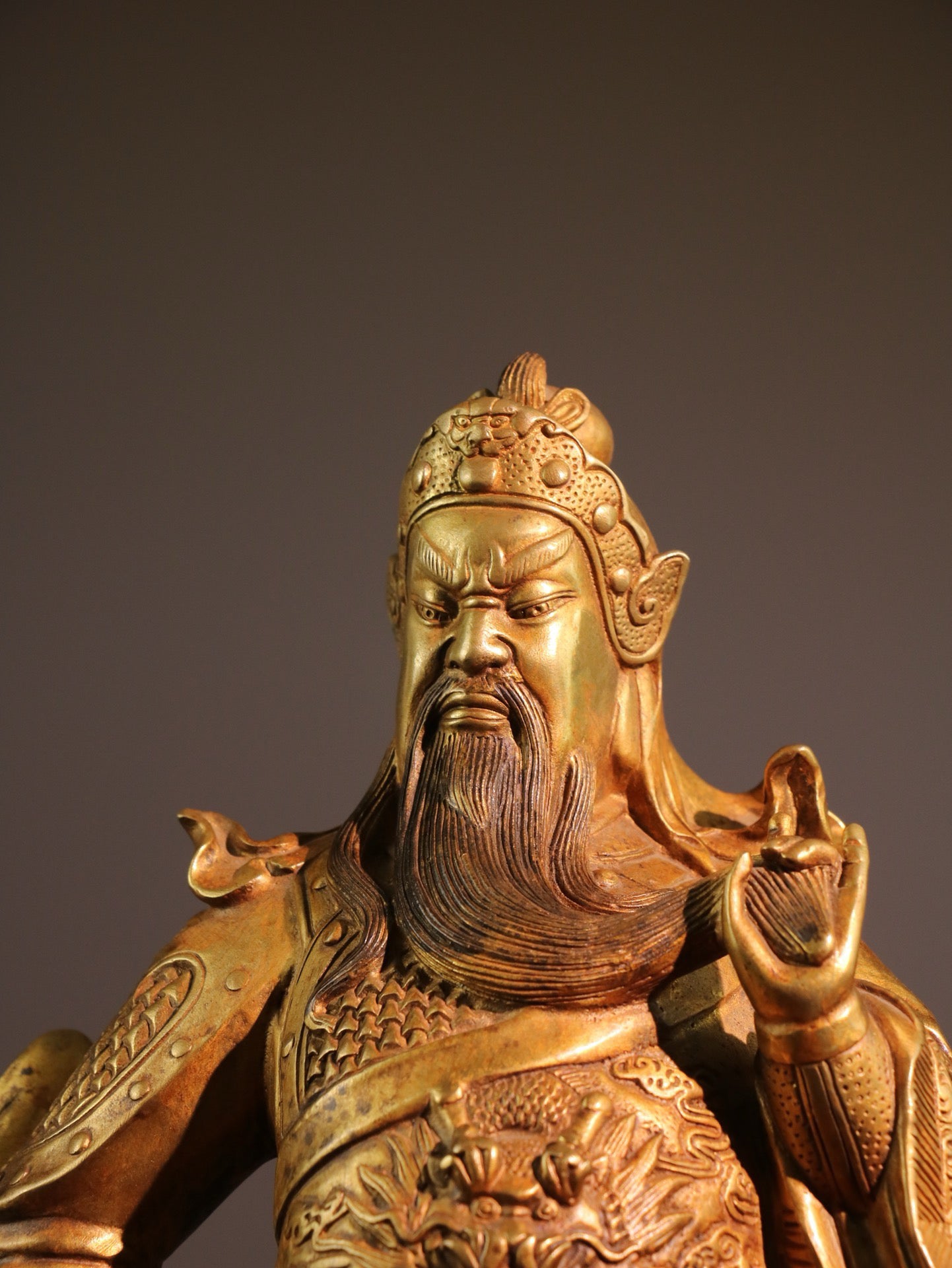Chinese antique pure copper Guan Er Ye Guan Gong Yi Zun