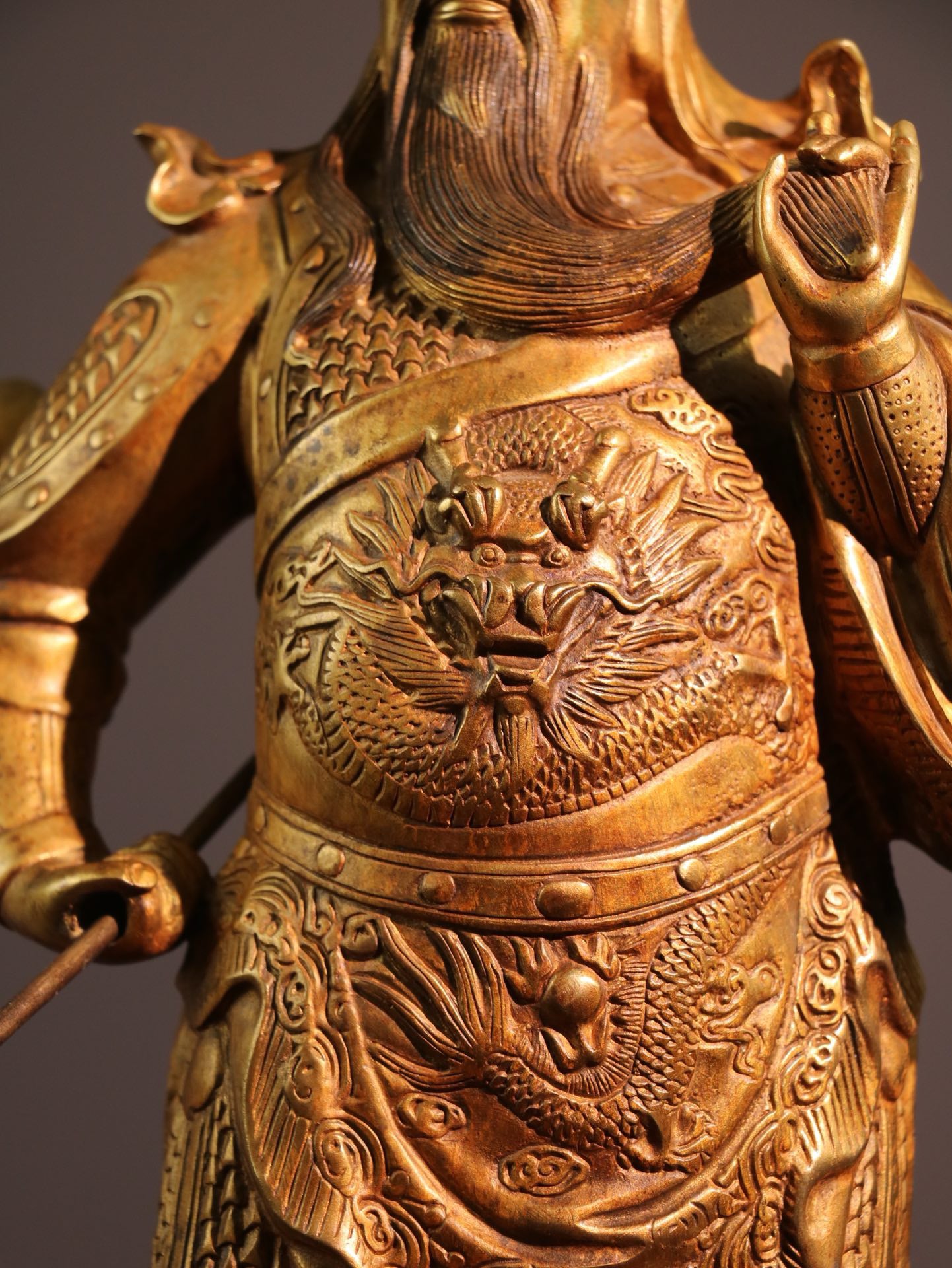Chinese antique pure copper Guan Er Ye Guan Gong Yi Zun