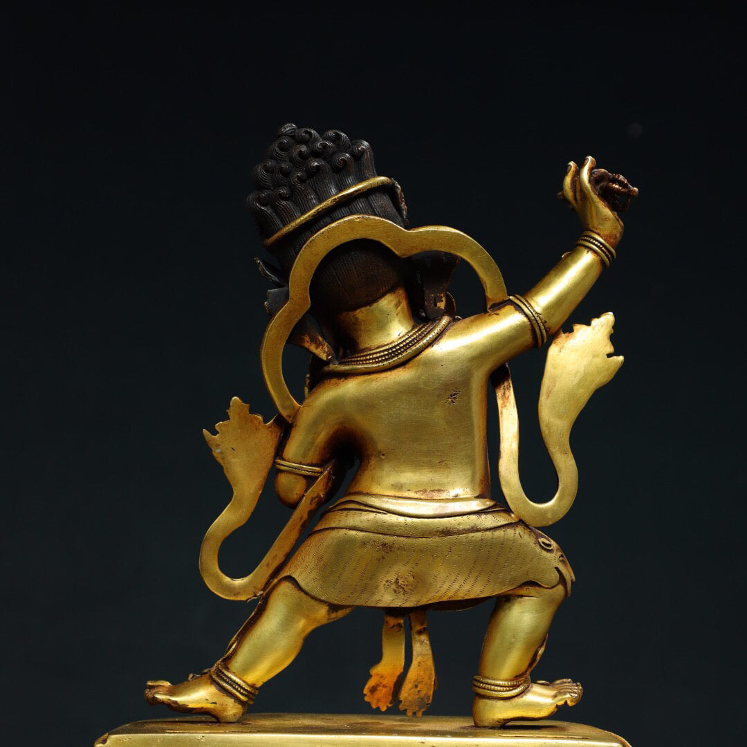Chinese Antique Pure Copper Buddha Statue in the Big Black Sky