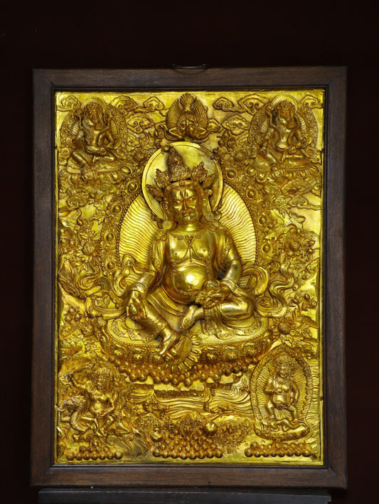 Chinese Antique Pure Copper [God of Wealth] Tangka