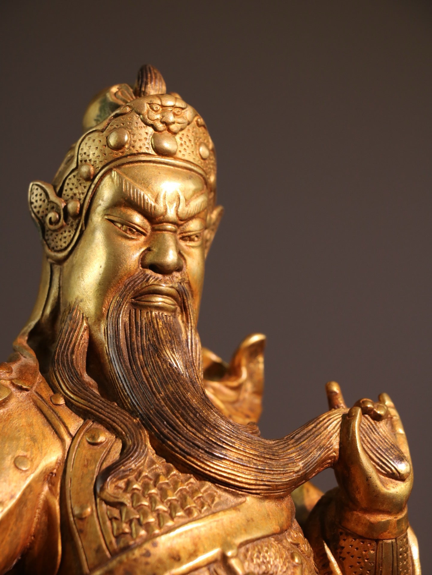Chinese antique pure copper Guan Er Ye Guan Gong Yi Zun