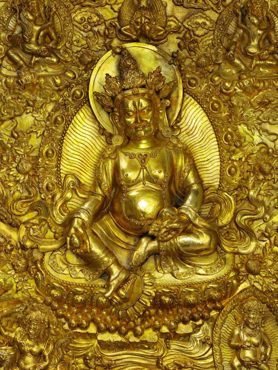 Chinese Antique Pure Copper [God of Wealth] Tangka