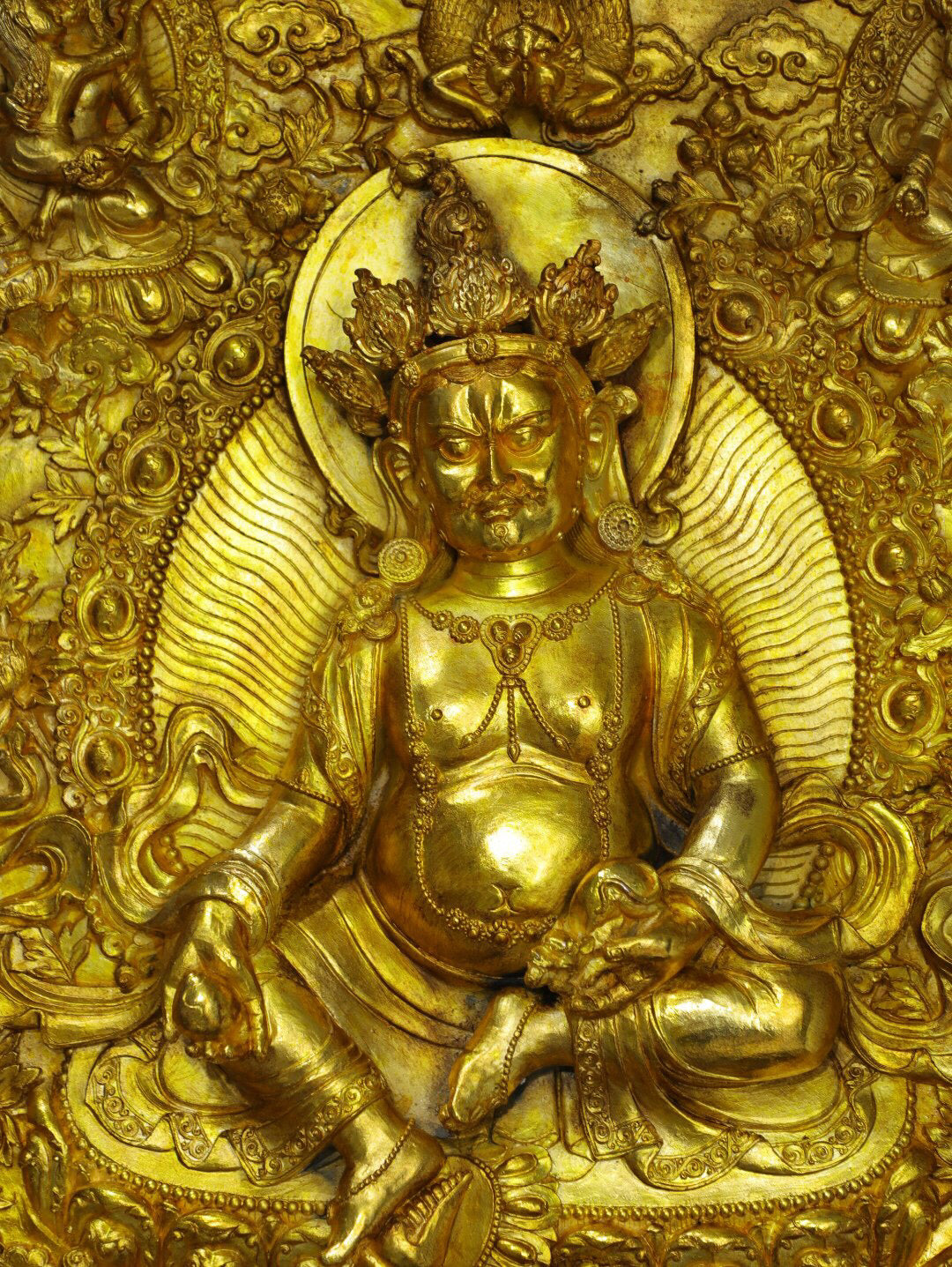 Chinese Antique Pure Copper [God of Wealth] Tangka