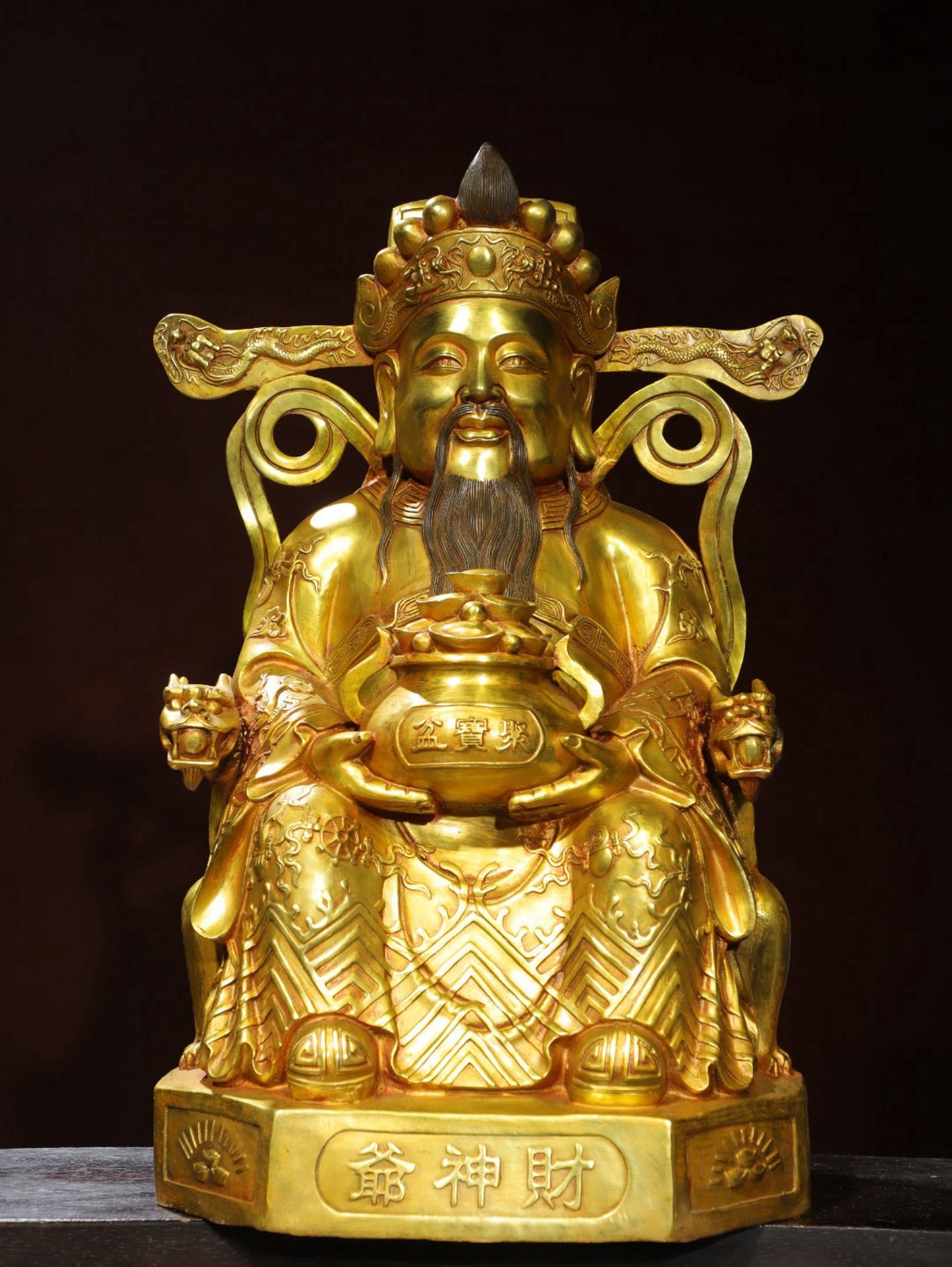 Bronze Plated Statue of God of Wealth