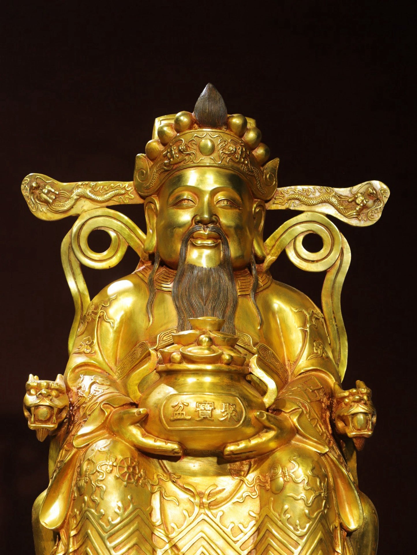 Bronze Plated Statue of God of Wealth