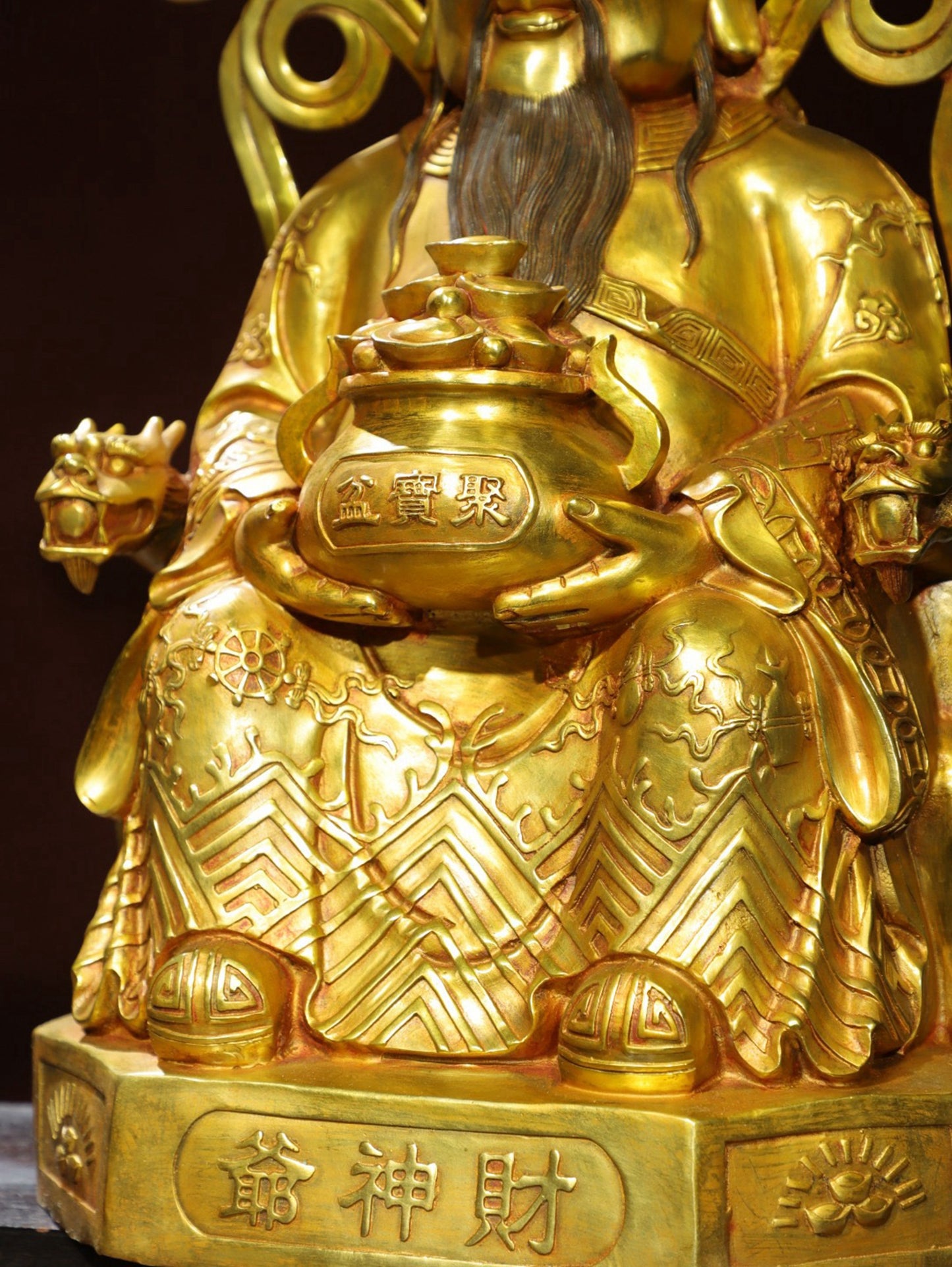 Bronze Plated Statue of God of Wealth